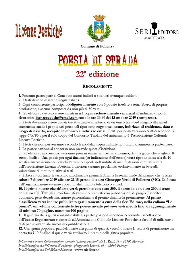 POESIA DI STRADA XXII EDIZIONE